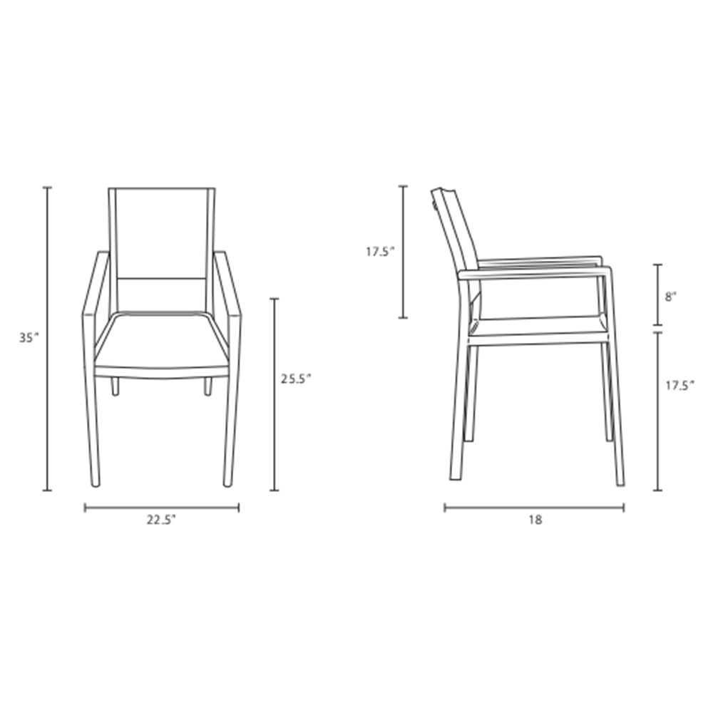 Shore Outdoor Patio Aluminum Dining Chair - BUILDMYPLACE