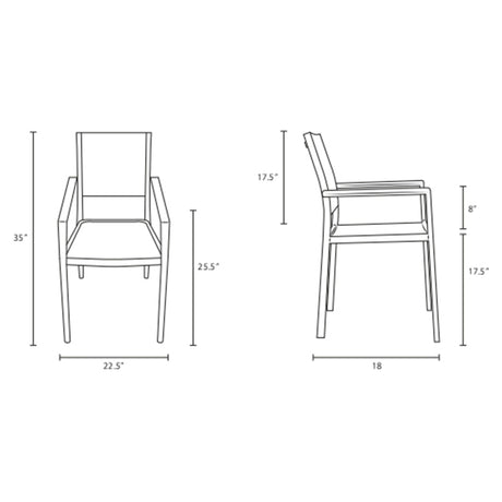 Shore Outdoor Patio Aluminum Dining Chair - BUILDMYPLACE