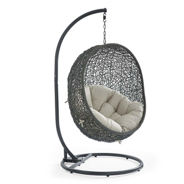 Egg Hammock Chair With Hanging Kits - Fastness Hanging Hide Outdoor Patio Swing Chair With Stand