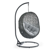 Egg Hammock Chair With Hanging Kits - Fastness Hanging Hide Outdoor Patio Swing Chair With Stand - BUILDMYPLACE