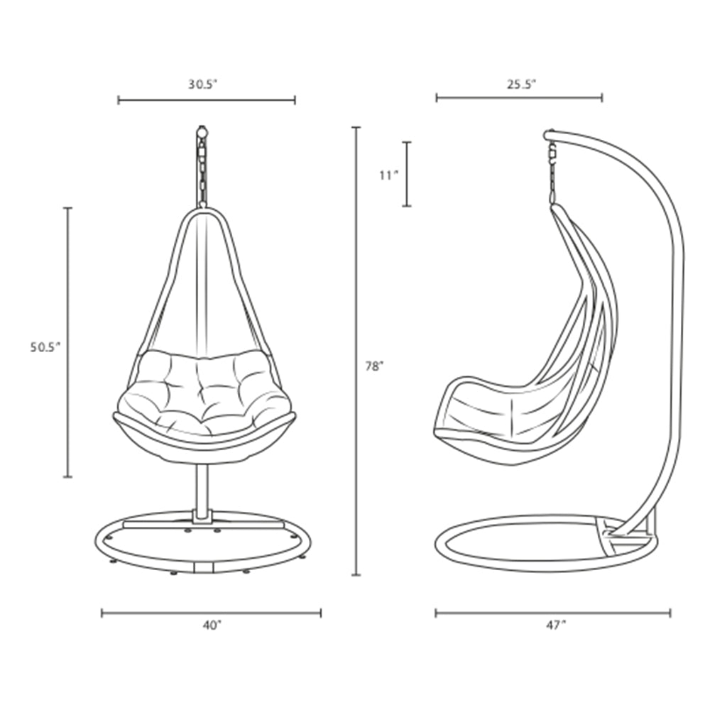 abate outdoor patio swing chair with stand