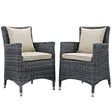 Summon 2 Piece Outdoor Patio Sunbrella Dining Set - BUILDMYPLACE