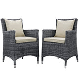 Summon 2 Piece Outdoor Patio Sunbrella Dining Set - BUILDMYPLACE