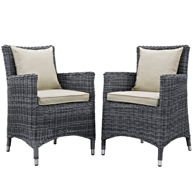Summon 2 Piece Outdoor Patio Sunbrella Dining Set - BUILDMYPLACE