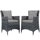 Summon 2 Piece Outdoor Patio Sunbrella Dining Set - BUILDMYPLACE