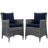 Summon 2 Piece Outdoor Patio Sunbrella Dining Set - BUILDMYPLACE