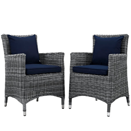 Summon 2 Piece Outdoor Patio Sunbrella Dining Set - BUILDMYPLACE