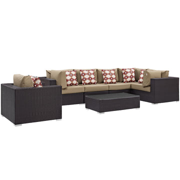 Convene 7 Piece Outdoor Patio Sectional Set W/ Coffee Table