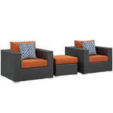 Sojourn 3 Piece 3 Seater Outdoor Patio Sunbrella Sectional Set With Pillow - BUILDMYPLACE