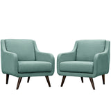 Modern Verve Upholstered Leisure Club Chairs w/ Wood Legs -  Accent Chair for Hallway room - BUILDMYPLACE