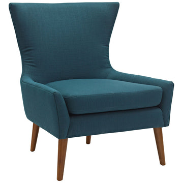 Keen Upholstered Mid-Century Low Accent Armchair - Comfortable Chair With Dense Foam Padding