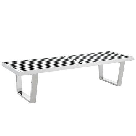 Mid - Century Modern Sauna Stainless Steel Bench - Bench Behind Sofa Living Room - BUILDMYPLACE
