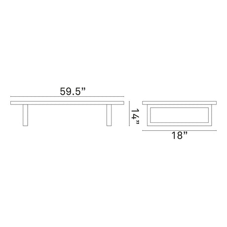 Mid - Century Modern Sauna Stainless Steel Bench - Bench Behind Sofa Living Room - BUILDMYPLACE