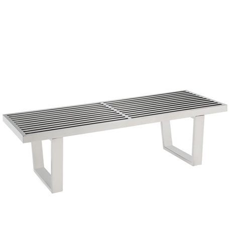 Mid - Century Modern Sauna Stainless Steel Bench - Bench Behind Sofa Living Room - BUILDMYPLACE