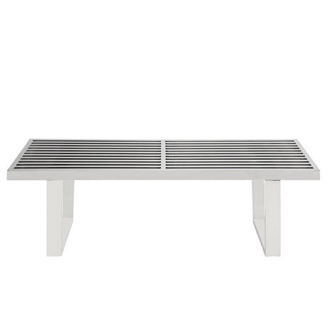 Mid - Century Modern Sauna Stainless Steel Bench - Bench Behind Sofa Living Room - BUILDMYPLACE