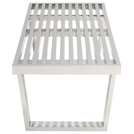 Mid - Century Modern Sauna Stainless Steel Bench - Bench Behind Sofa Living Room - BUILDMYPLACE