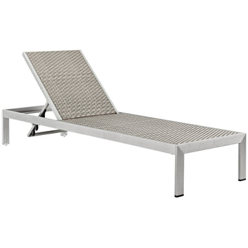 Shore 3 Piece Outdoor Patio Aluminum With Chaise Set