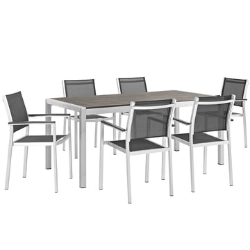 Shore Outdoor Patio Aluminum Dining Set With Dining Table