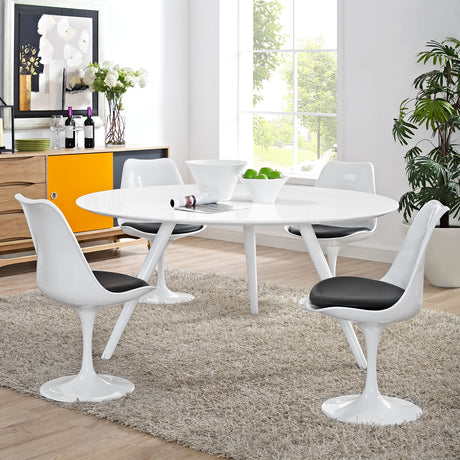 Lippa 60" Round Wood Top Dining Table with Tripod Base - BUILDMYPLACE