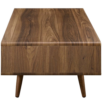 Modern Transmit  Media Console Low Profile Wood Coffee Table - Cocktail Table