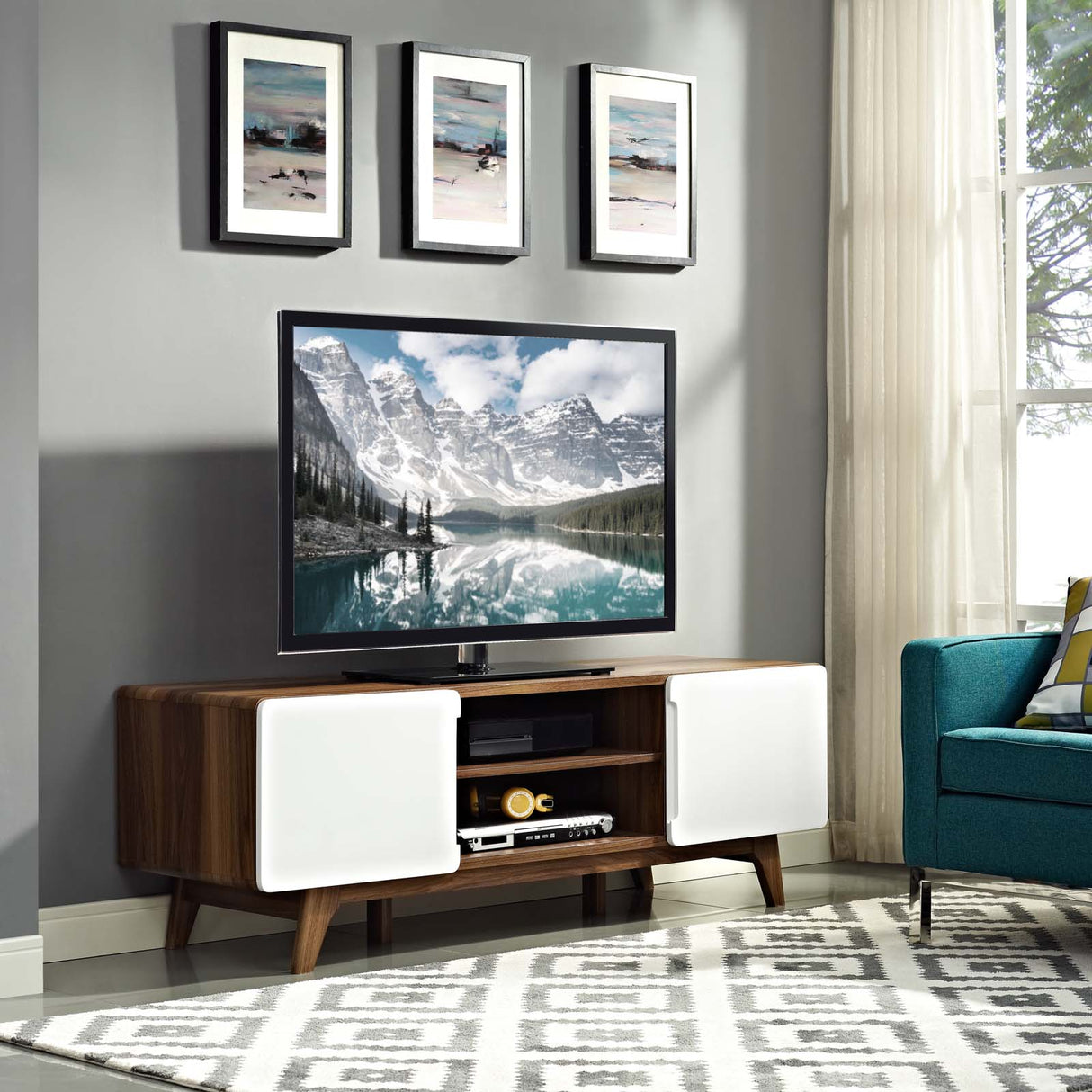 Modern Tread Media Console Tv Entertainment Stand - Storage Console Tv Stand - BUILDMYPLACE