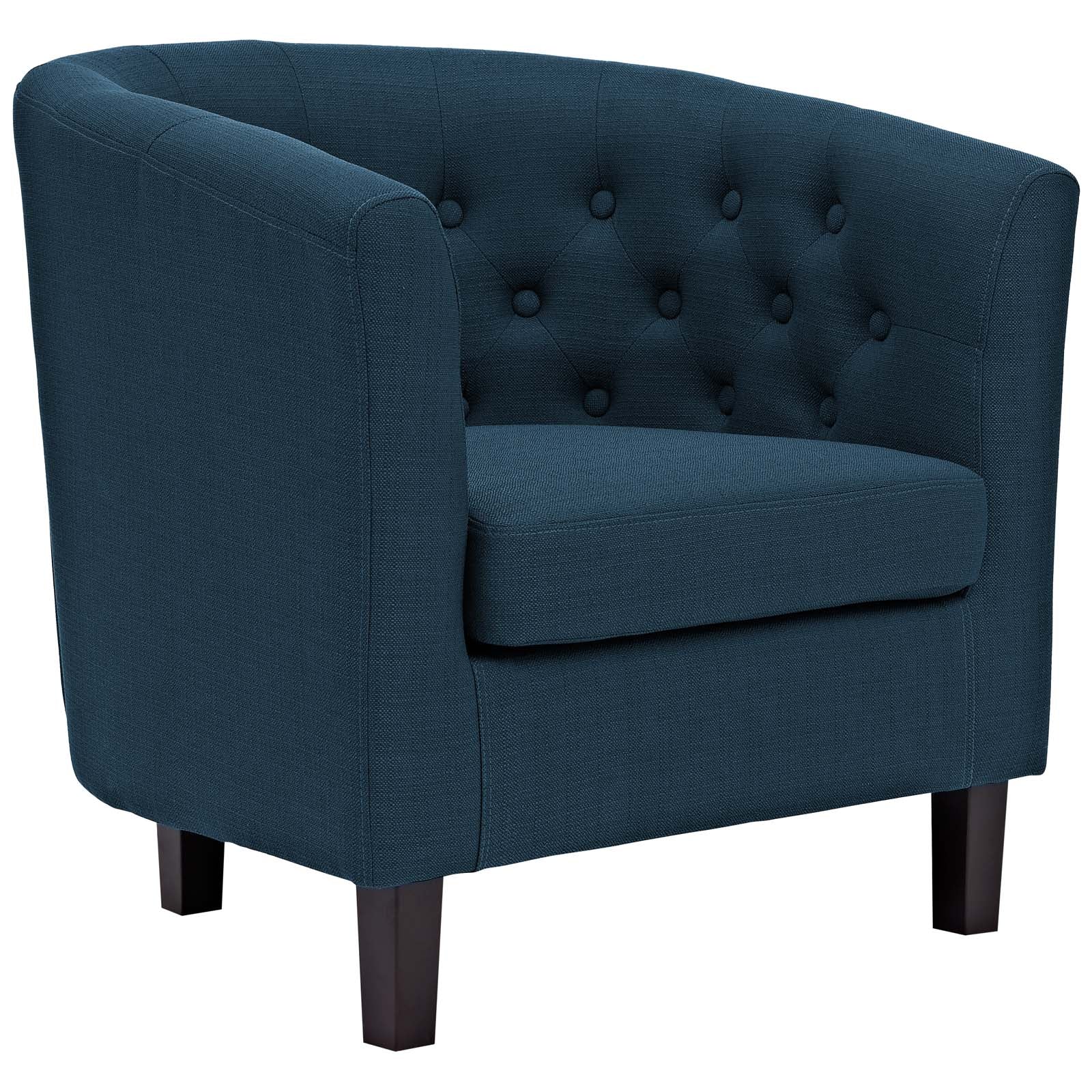 Modern Accent Armchair In Fabric - Prospect Upholstered Wood Frame Legs Chair - 1-Set