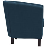 Modern Accent Armchair In Fabric - Prospect Upholstered Wood Frame Legs Chair - 1-Set - BUILDMYPLACE