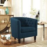 Modern Accent Armchair In Fabric - Prospect Upholstered Wood Frame Legs Chair - 1-Set - BUILDMYPLACE