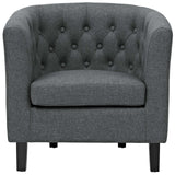 Modern Accent Armchair In Fabric - Prospect Upholstered Wood Frame Legs Chair - 1-Set - BUILDMYPLACE