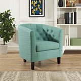 Modern Accent Armchair In Fabric - Prospect Upholstered Wood Frame Legs Chair - 1-Set - BUILDMYPLACE