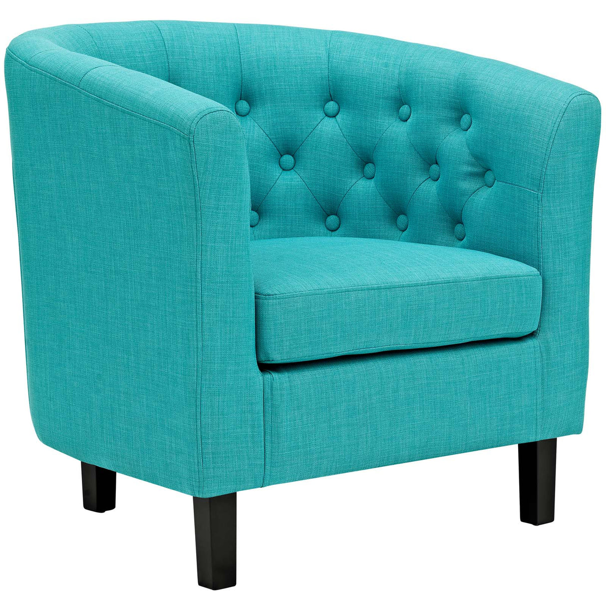 Modern Accent Armchair In Fabric - Prospect Upholstered Wood Frame Legs Chair - 1-Set - BUILDMYPLACE