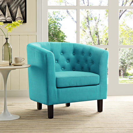 Modern Accent Armchair In Fabric - Prospect Upholstered Wood Frame Legs Chair - 1-Set - BUILDMYPLACE