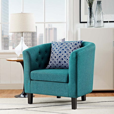 Modern Accent Armchair In Fabric - Prospect Upholstered Wood Frame Legs Chair - 1-Set - BUILDMYPLACE