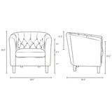 Modern Accent Armchair In Fabric - Prospect Upholstered Wood Frame Legs Chair - 1-Set - BUILDMYPLACE