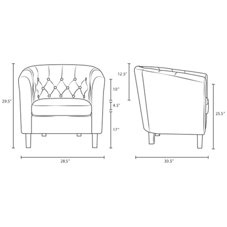 Modern Accent Armchair In Fabric - Prospect Upholstered Wood Frame Legs Chair - 1-Set - BUILDMYPLACE