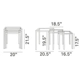Modern Glass And Stainless Steel 3 - Piece Side Nimble Nesting Table - BUILDMYPLACE