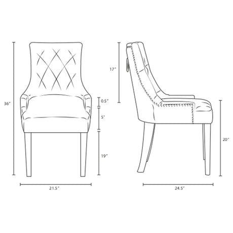 Modern Pose Dining Chair Performance Velvet - Farmhouse Breakfast Chair - BUILDMYPLACE
