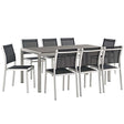 Shore 9 Piece Outdoor Patio Aluminum Dining Set - BUILDMYPLACE
