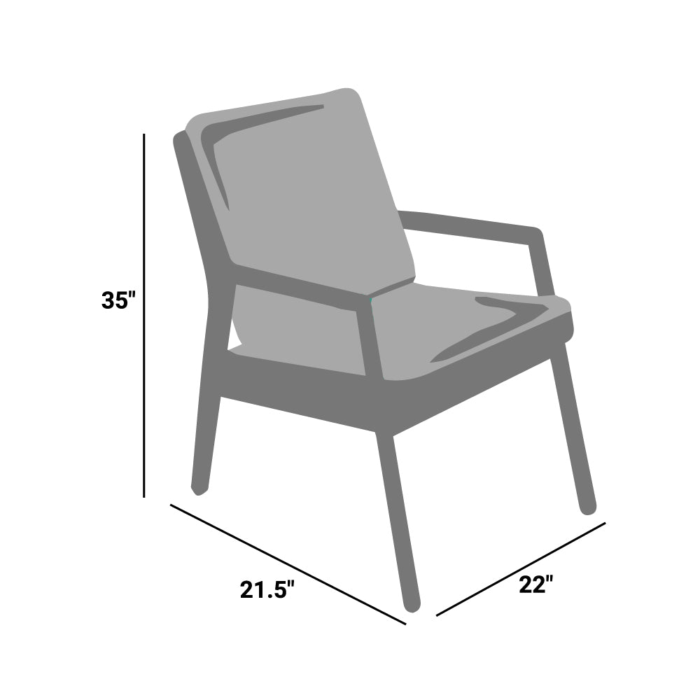 Shore Dining Chair Outdoor Patio Aluminum Set of 2