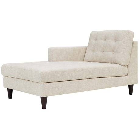 Mid-Century Modern Empress Upholstered Fabric Left - Arm Chaise Lounge - BUILDMYPLACE