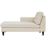 Mid-Century Modern Empress Upholstered Fabric Left - Arm Chaise Lounge - BUILDMYPLACE