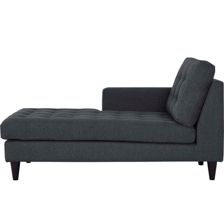 Mid-Century Modern Empress Upholstered Fabric Left - Arm Chaise Lounge - BUILDMYPLACE