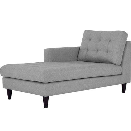 Mid-Century Modern Empress Upholstered Fabric Left - Arm Chaise Lounge - BUILDMYPLACE