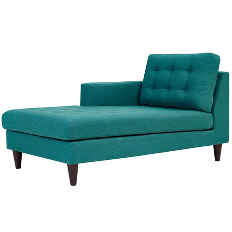 Mid-Century Modern Empress Upholstered Fabric Left - Arm Chaise Lounge - BUILDMYPLACE