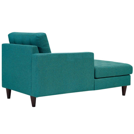 Mid-Century Modern Empress Upholstered Fabric Left - Arm Chaise Lounge - BUILDMYPLACE