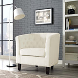 Prospect Upholstered Wood Frame Accent Chair - Modern Armchair In Vinyl - 1-Set