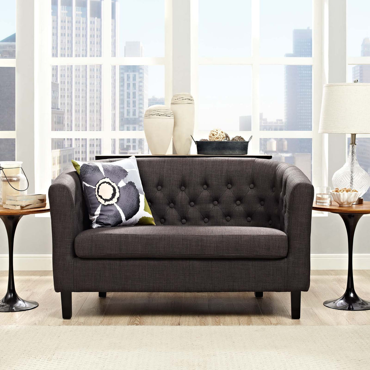 Prospect Channel Tufted Performance Loveseat - BUILDMYPLACE