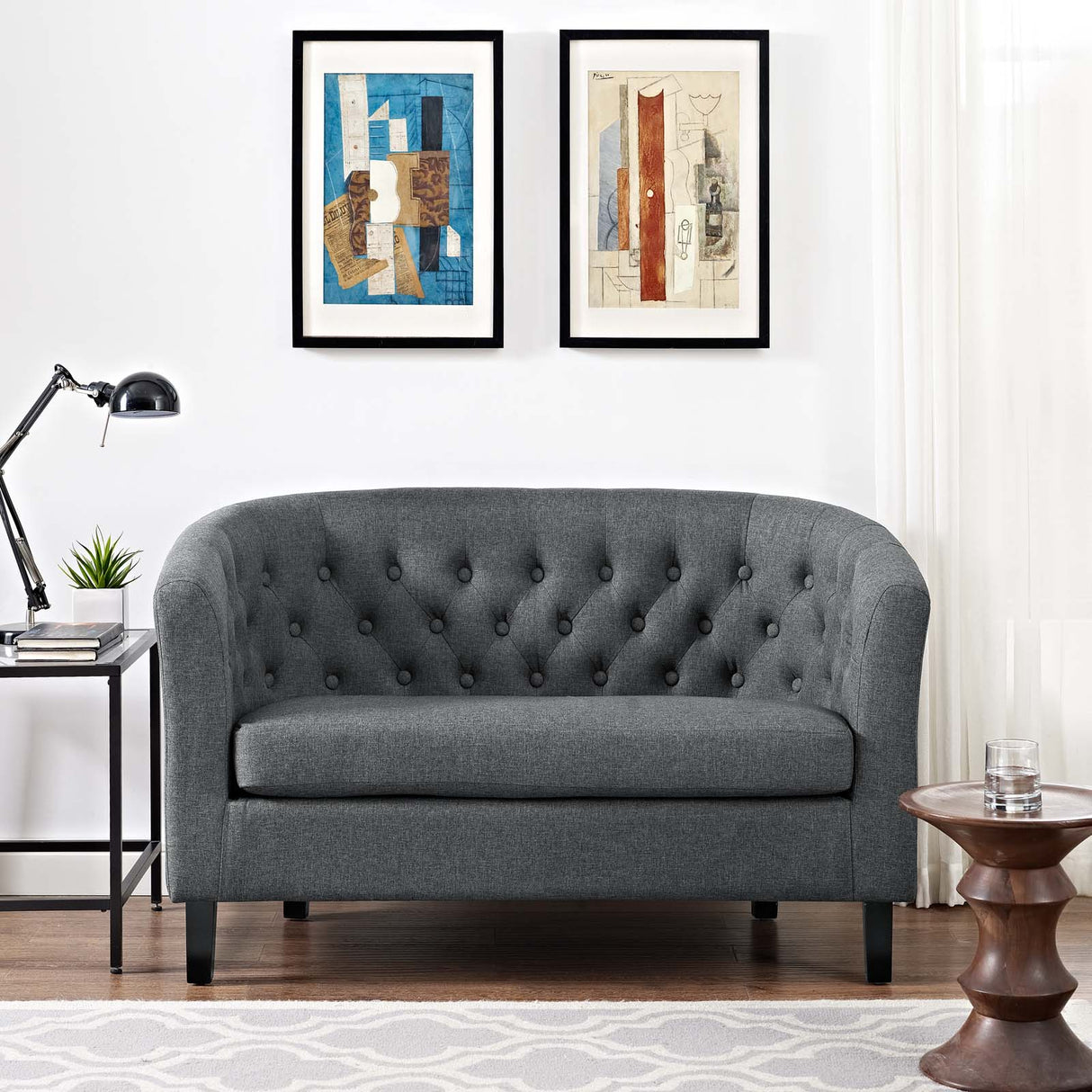 Prospect Channel Tufted Performance Loveseat - BUILDMYPLACE