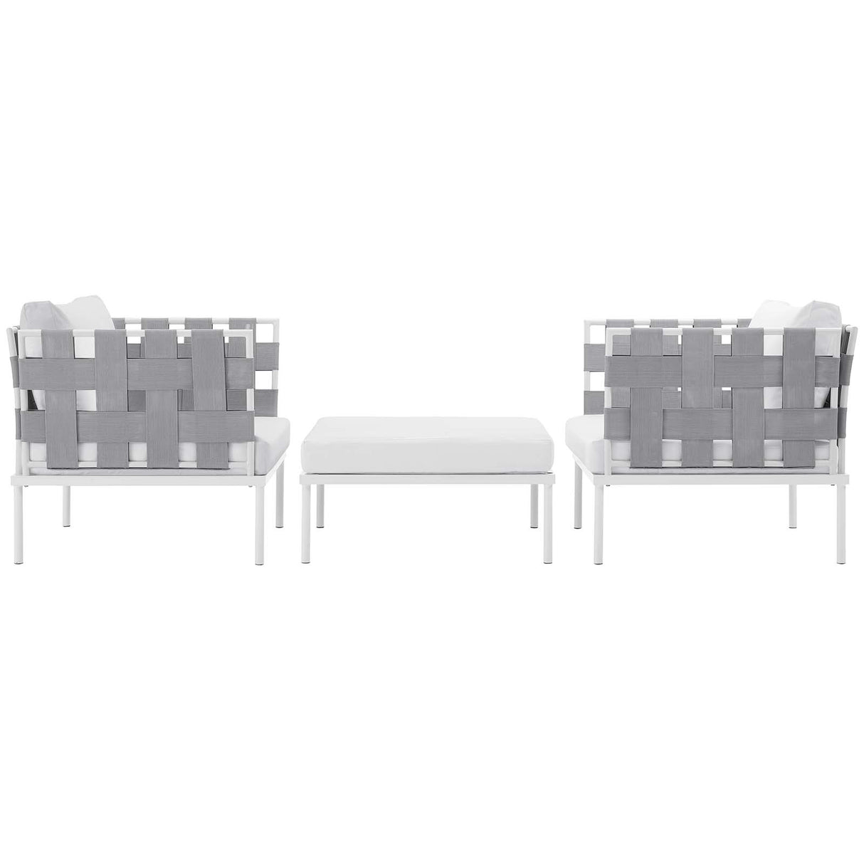 Harmony 3 Piece Outdoor Patio Aluminum Sectional Sofa Set - BUILDMYPLACE