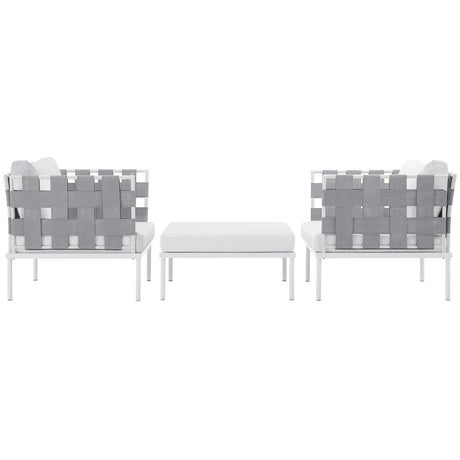 Harmony 3 Piece Outdoor Patio Aluminum Sectional Sofa Set - BUILDMYPLACE